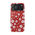 Floral Red Snap iPhone Case (White Daisy)