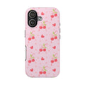Cherry Hearts Tough iPhone Case (Pink)