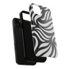 Zebra Wave Swirl iPhone Case (Black & White)