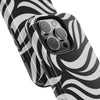 Zebra Wave Swirl iPhone Case (Black & White)