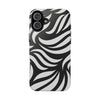 Zebra Wave Swirl iPhone Case (Black & White)