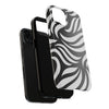 Zebra Wave Swirl iPhone Case (Black & White)