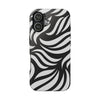 Zebra Wave Swirl iPhone Case (Black & White)