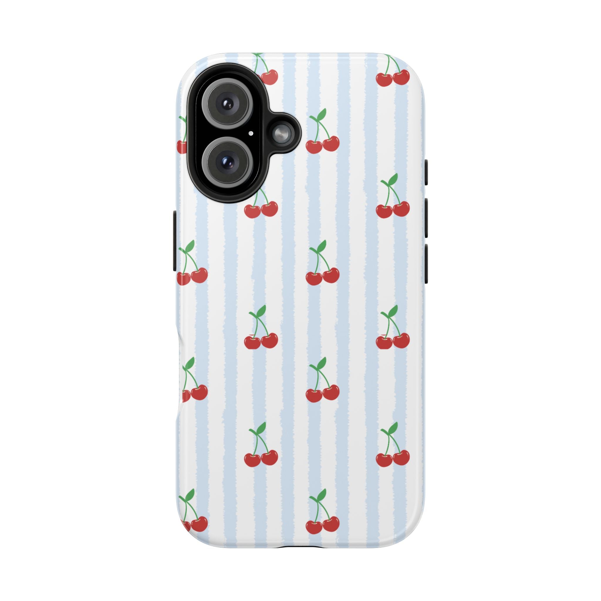 Cherry Stripe Tough (Phone Case (Blue)