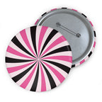 Pink Spiral Pin Button - Retro Swirl Badge for Jackets, Bags & Events