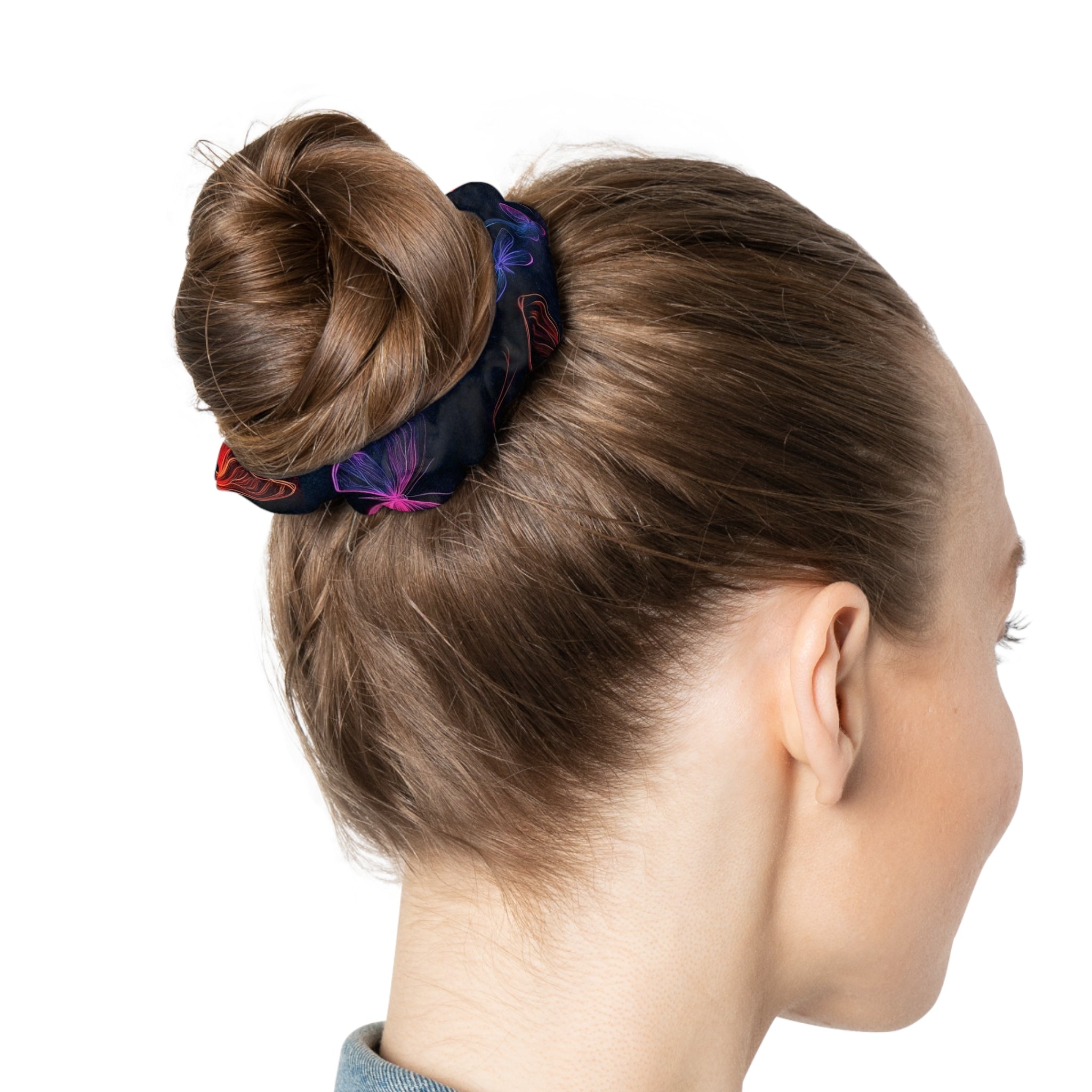 Neon Smoke Scrunchie - Colorful Vapor Wave Hair Tie