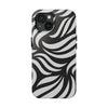 Zebra Wave Swirl iPhone Case (Black & White)