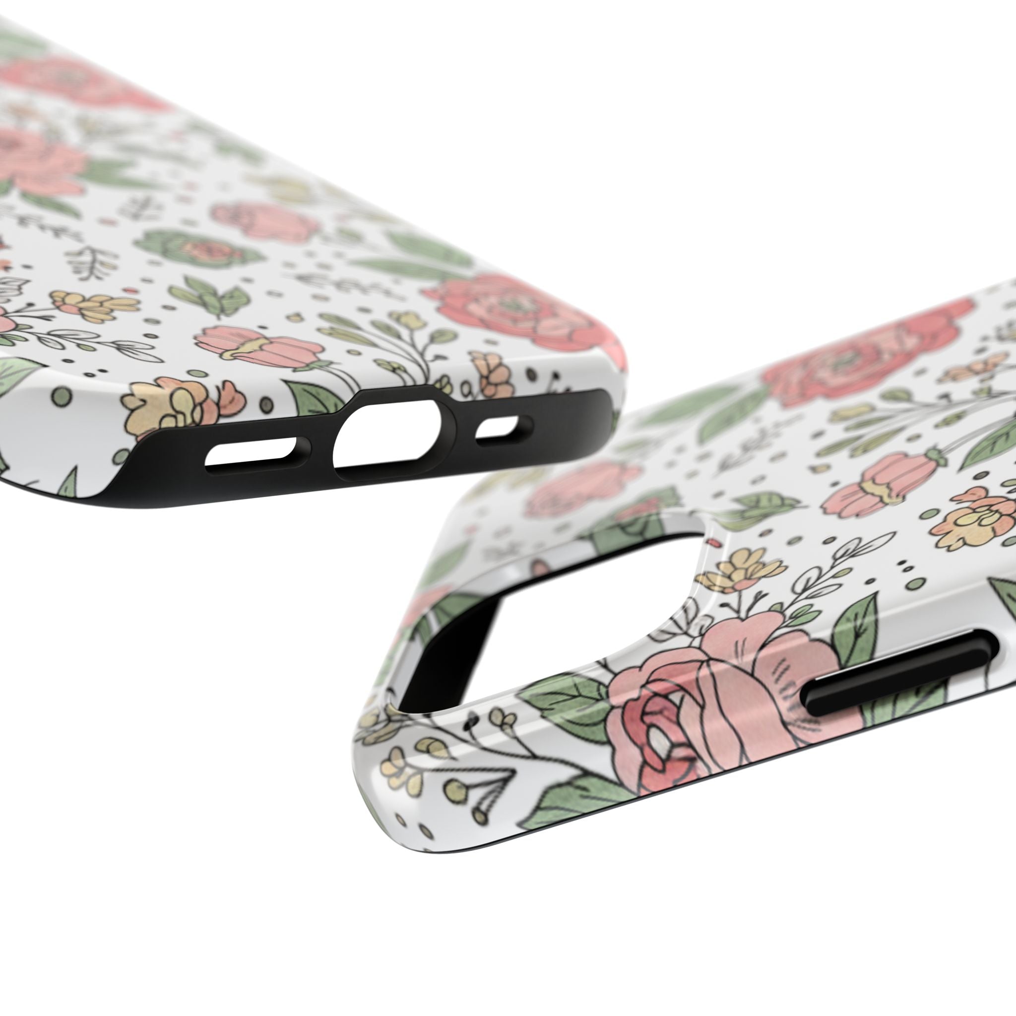 Floral Rose Tough Phone Case - Pink Garden Phone Case