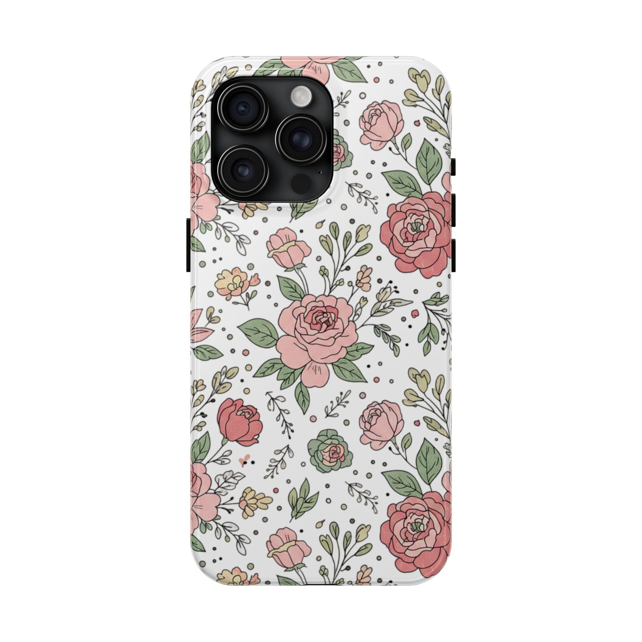 Floral Rose Tough Phone Case - Pink Garden Phone Case