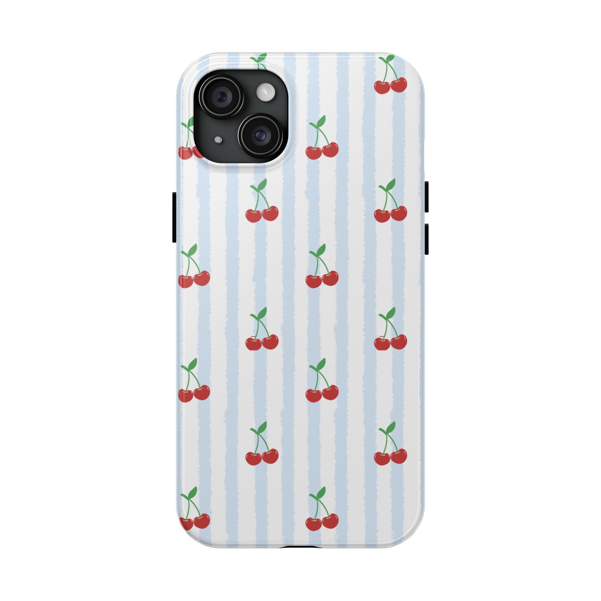 Cherry Stripe Tough (Phone Case (Blue)