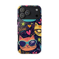 Cat Sunglasses - Colorful Retro Kawaii Cat iPhone Case