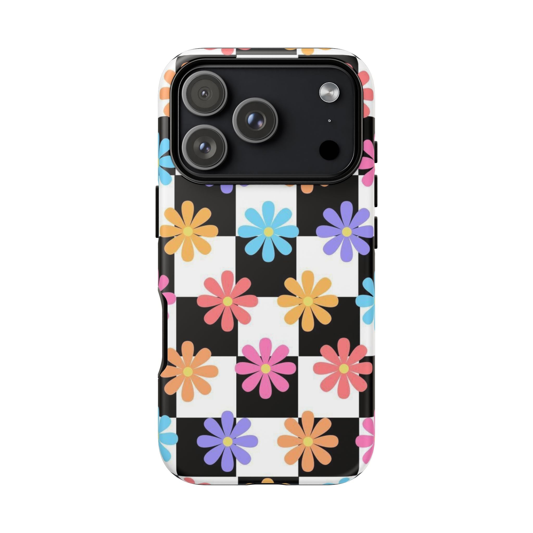 Floral Checkerboard iPhone Case 
