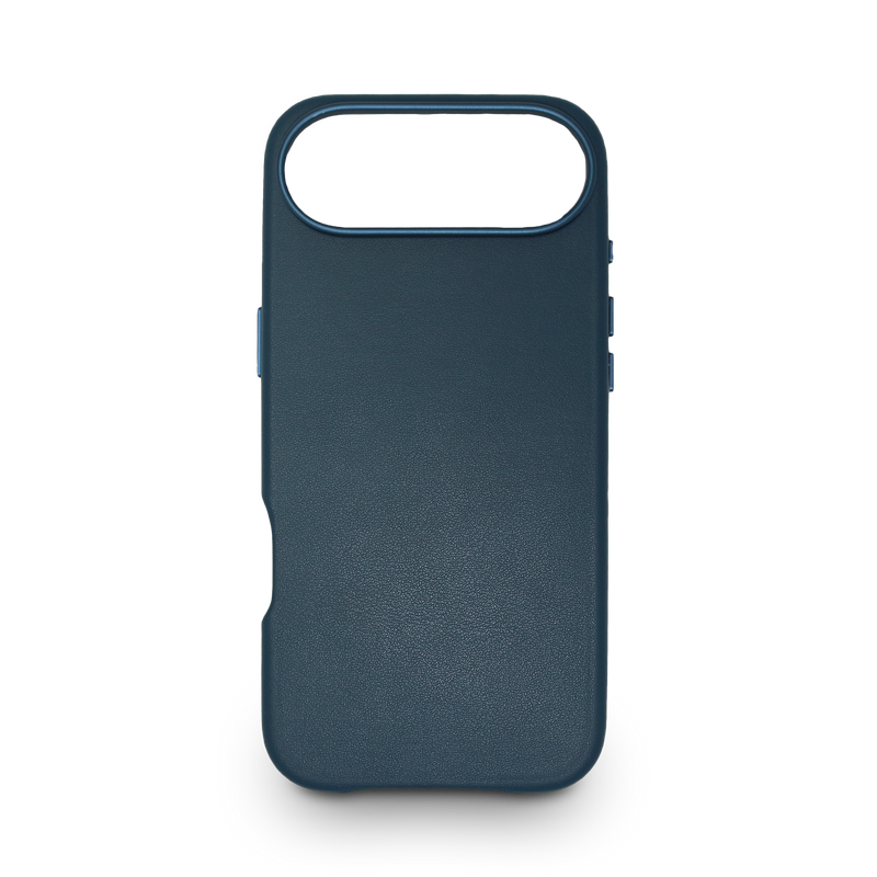 Blue phone case on a white background