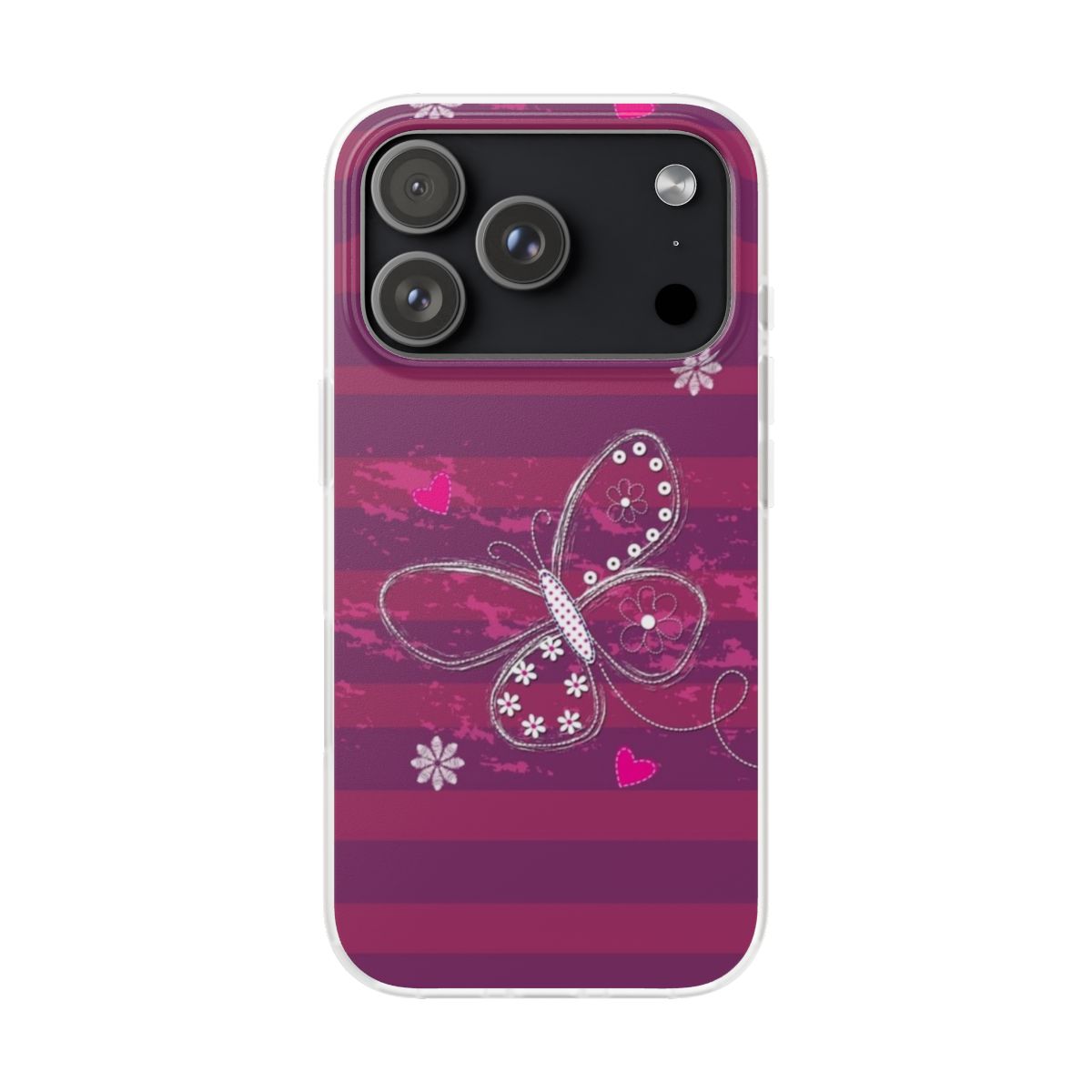 purple and pink butterfly phone case