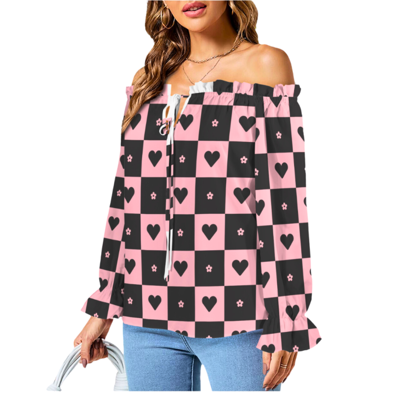 off-the-shoulder top long sleeve side